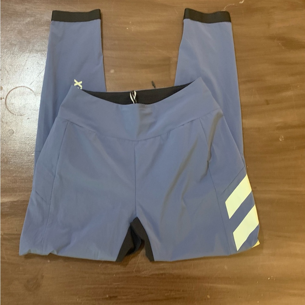 New With Tags. Blue Athletic Leggings with Stripes Size 10